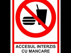 Indicator accesul interzis bautura si mancarea